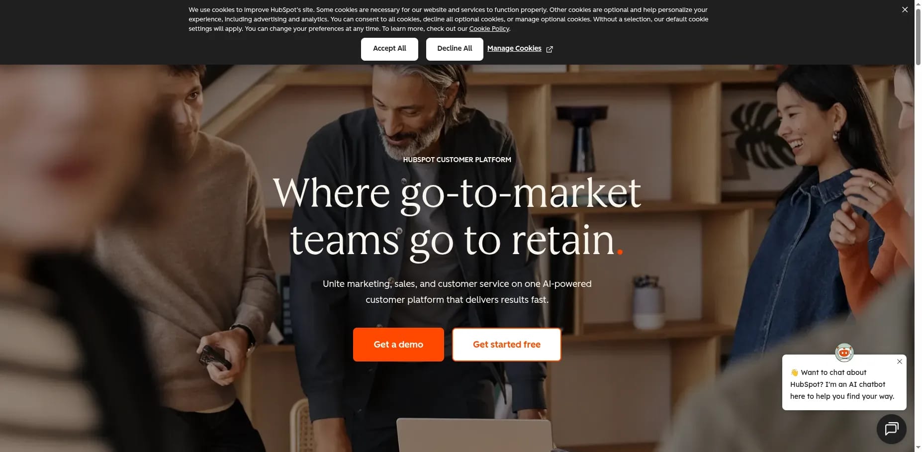 HubSpot CRM dashboard interface