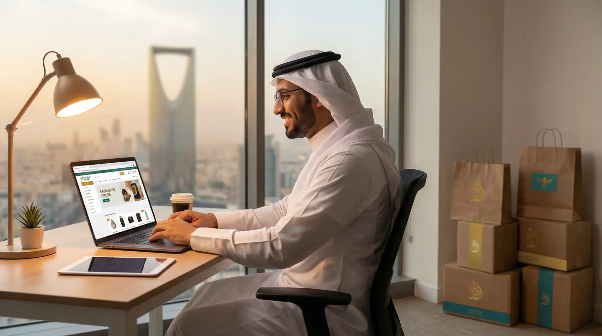 Shopify store setup guide for Saudi Arabia with dashboard screenshot